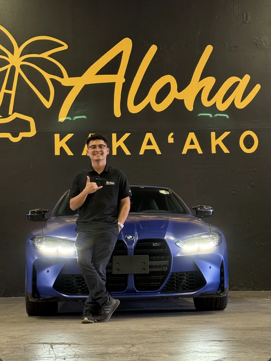 Austyn at the Aloha Kakaʻako showroom